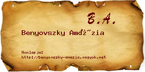 Benyovszky Amázia névjegykártya